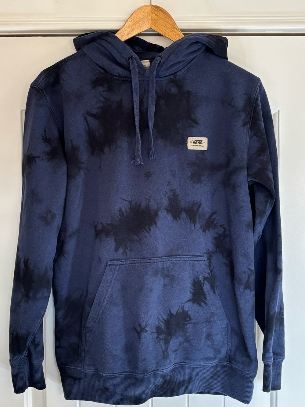 Vans Men’s Navy and Black Tie-Dye Pullover Hoodie Sz Sm.